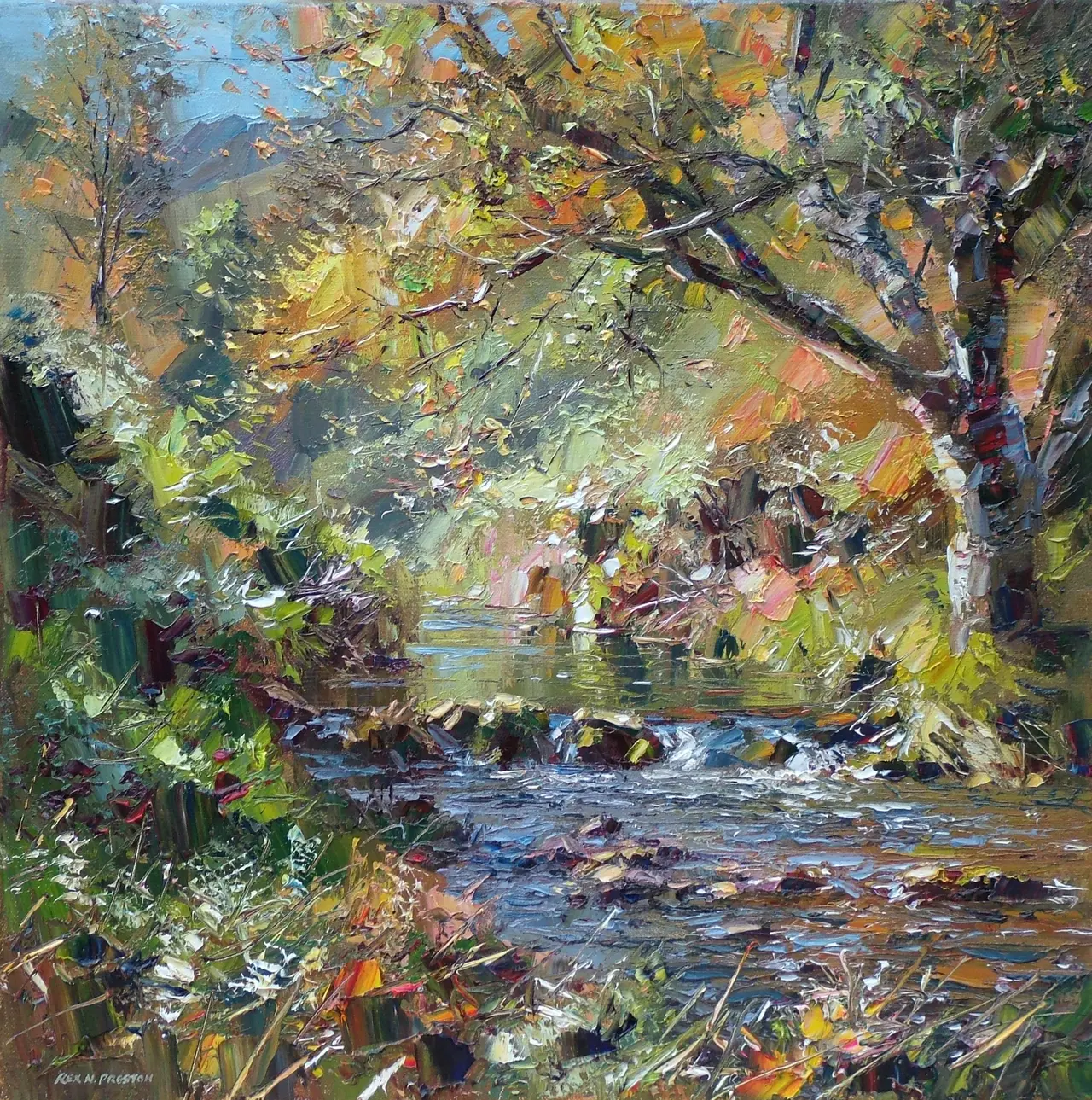Rex Preston - moorland stream, near kinder